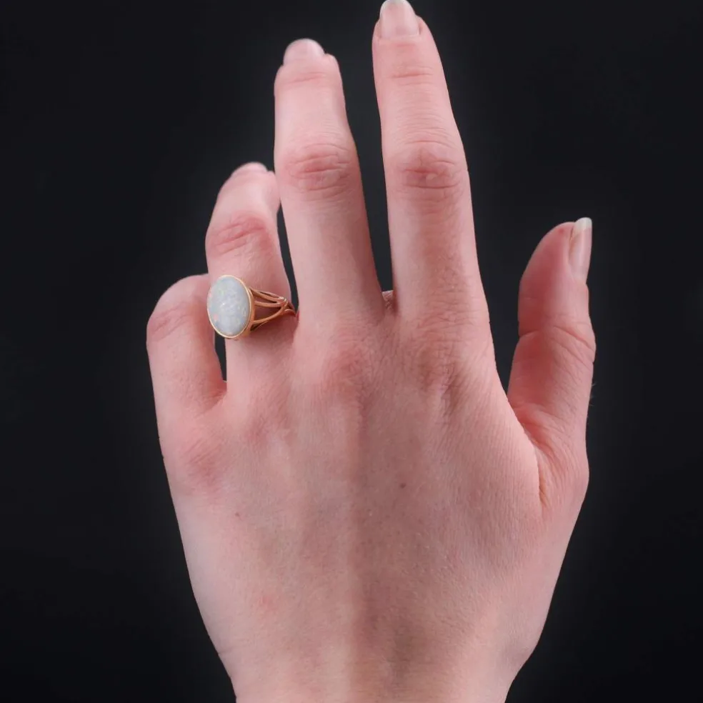Bague ancienne opale et or
