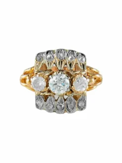 BAGUE ANCIENNE OR & DIAMANTS