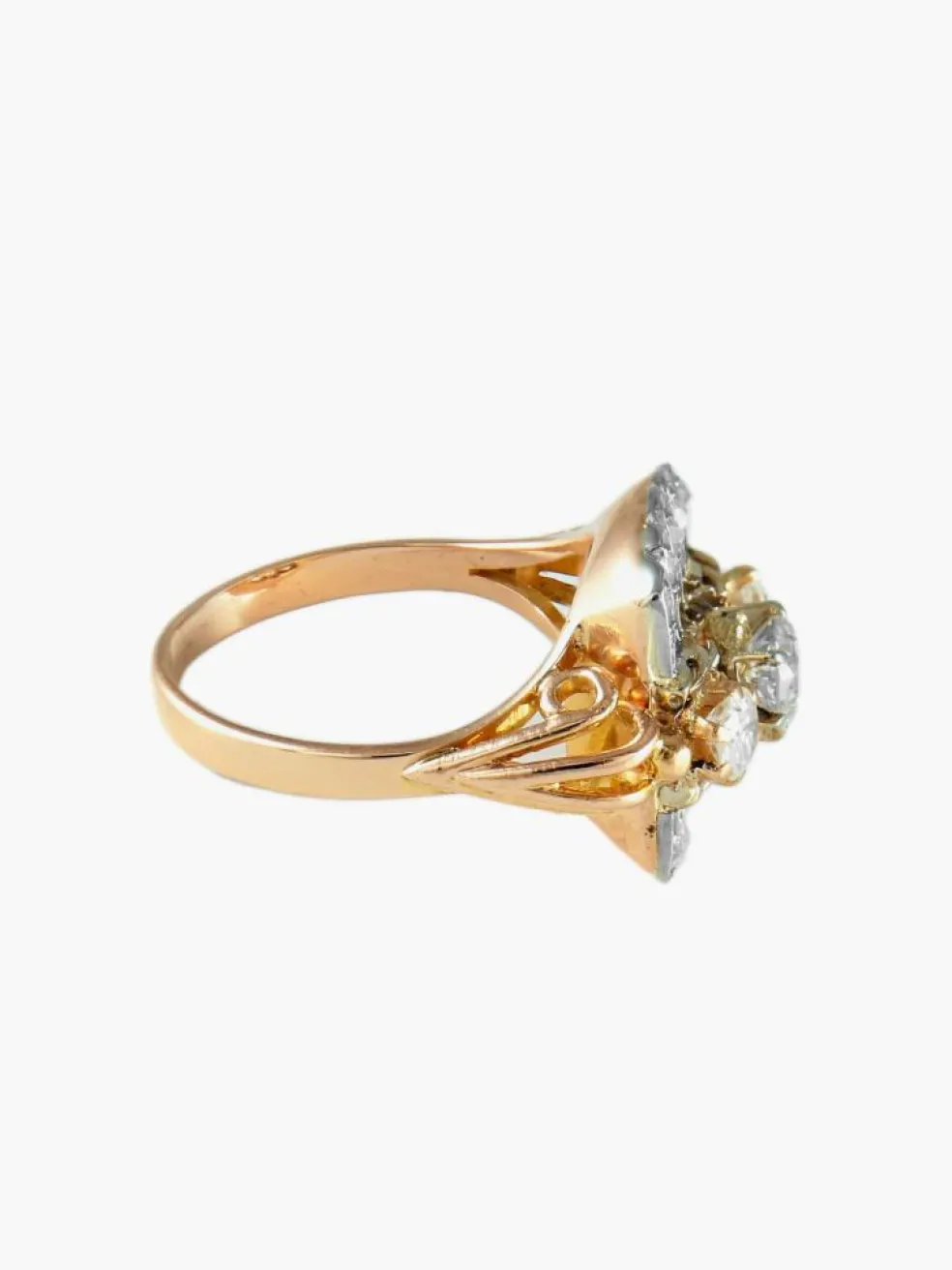 BAGUE ANCIENNE OR & DIAMANTS