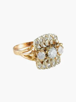 BAGUE ANCIENNE OR & DIAMANTS