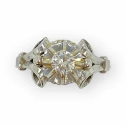 Bague ancienne or blanc diamants