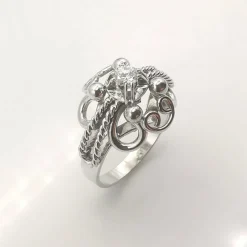 Bague ancienne or blanc Diamant 0.20ct
