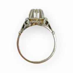 Bague ancienne or blanc diamants