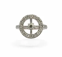 Bague ancienne or blanc et diamants