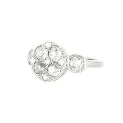 Bague ancienne or blanc et diamants