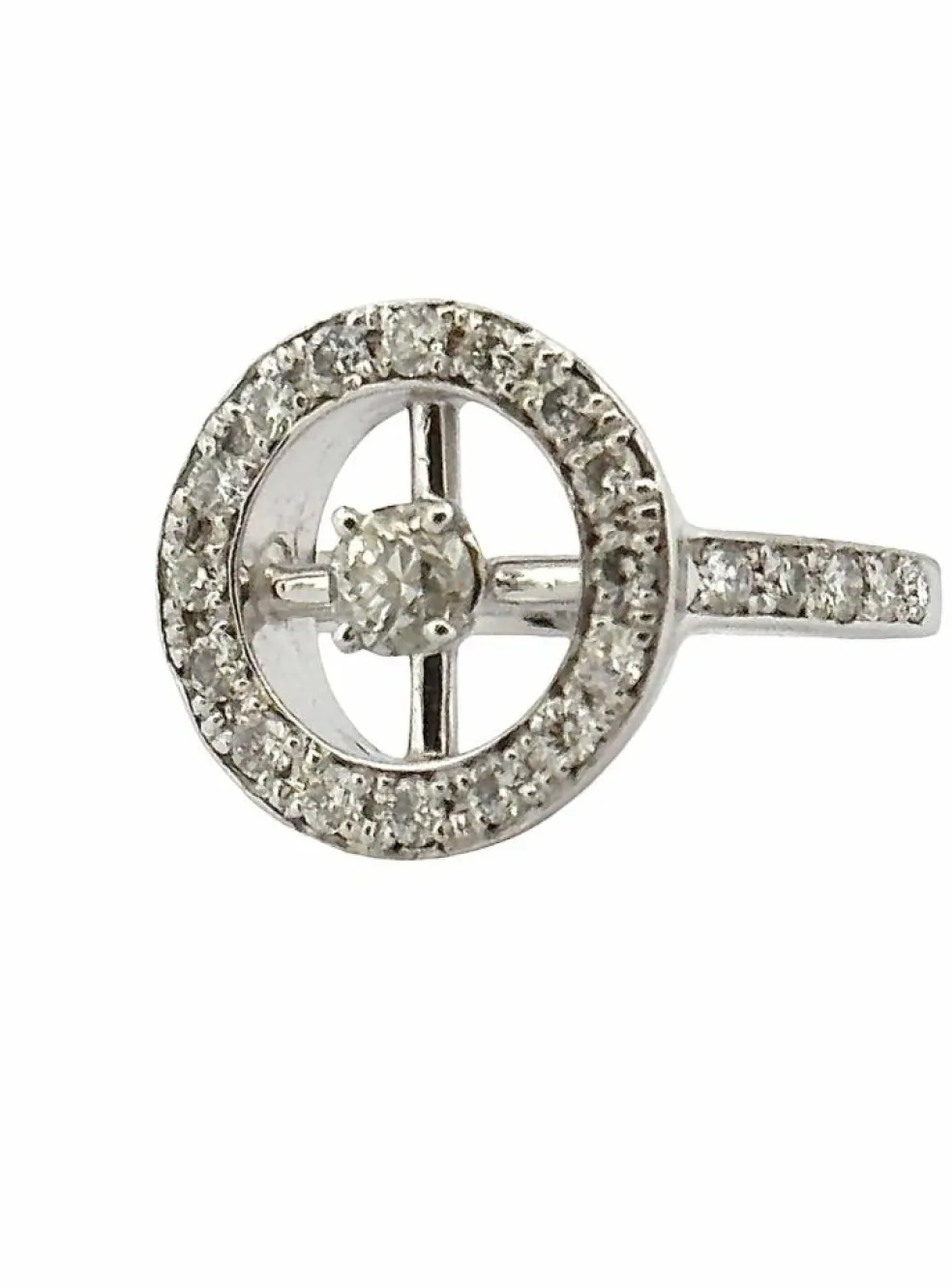 Bague ancienne or blanc et diamants