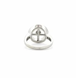 Bague ancienne or blanc et diamants