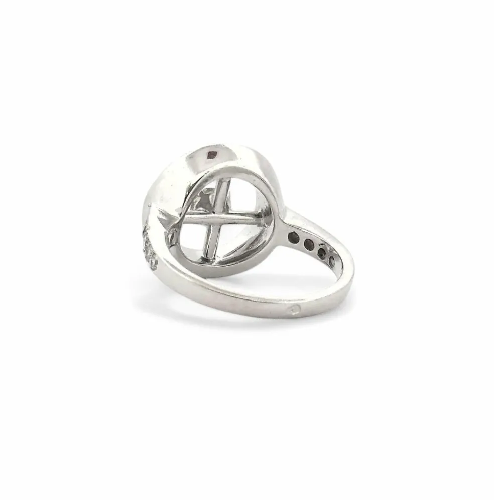 Bague ancienne or blanc et diamants