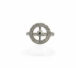Bague ancienne or blanc et diamants