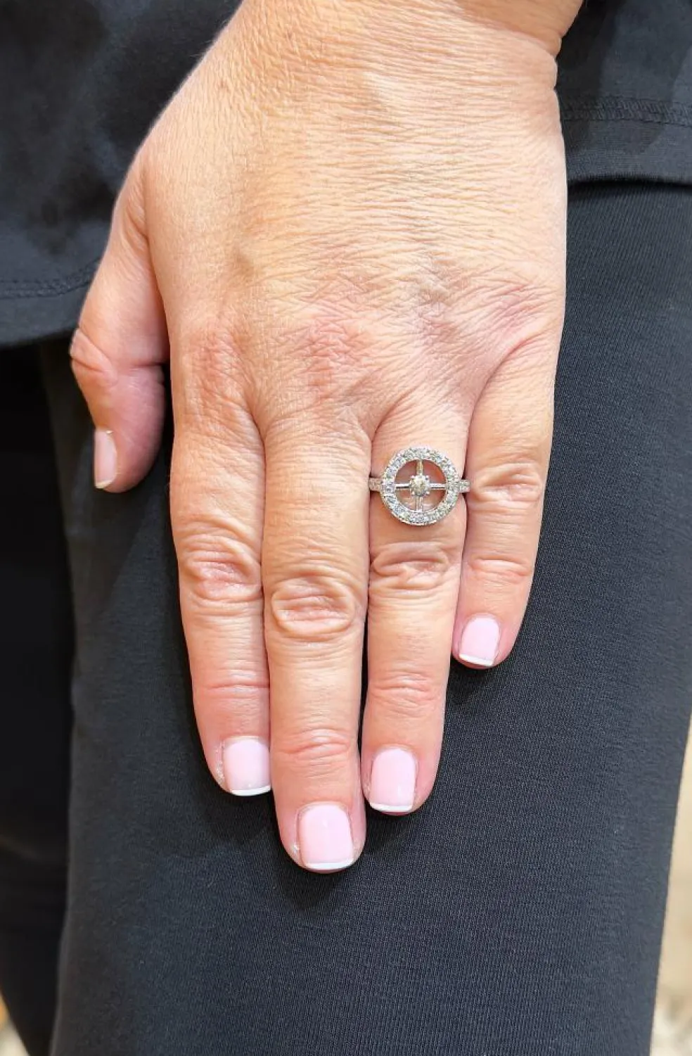 Bague ancienne or blanc et diamants