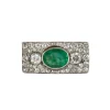 BAGUE ANCIENNE OR, DIAMANTS & EMERAUDE