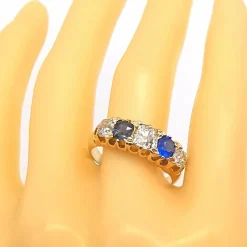 Bague ancienne or diamants et saphirs