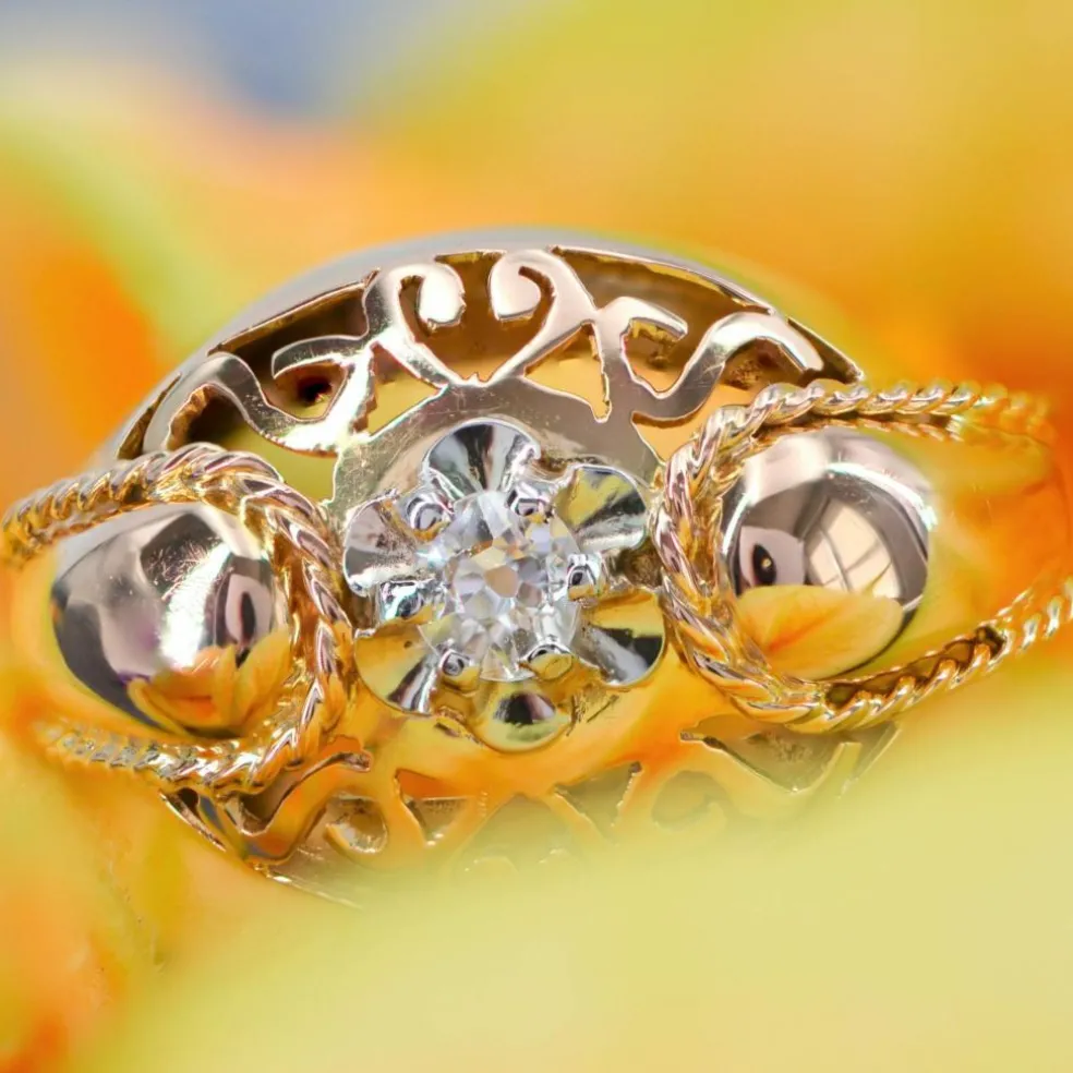 Bague ancienne or diamant vintage