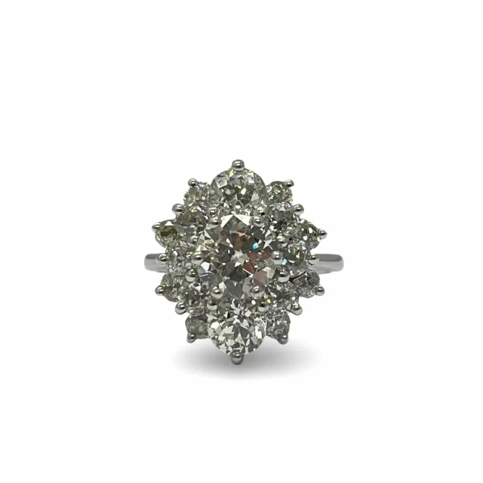 Bague ancienne or et diamants 3,30 ct
