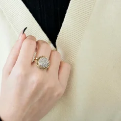 BAGUE ANCIENNE OR ET DIAMANTS.