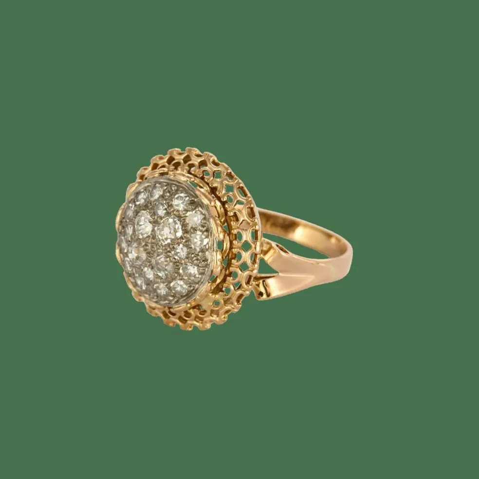 BAGUE ANCIENNE OR ET DIAMANTS.