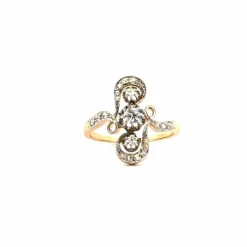 Bague Ancienne Or Jaune Diamants