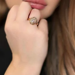 Bague Ancienne Or Jaune Diamants