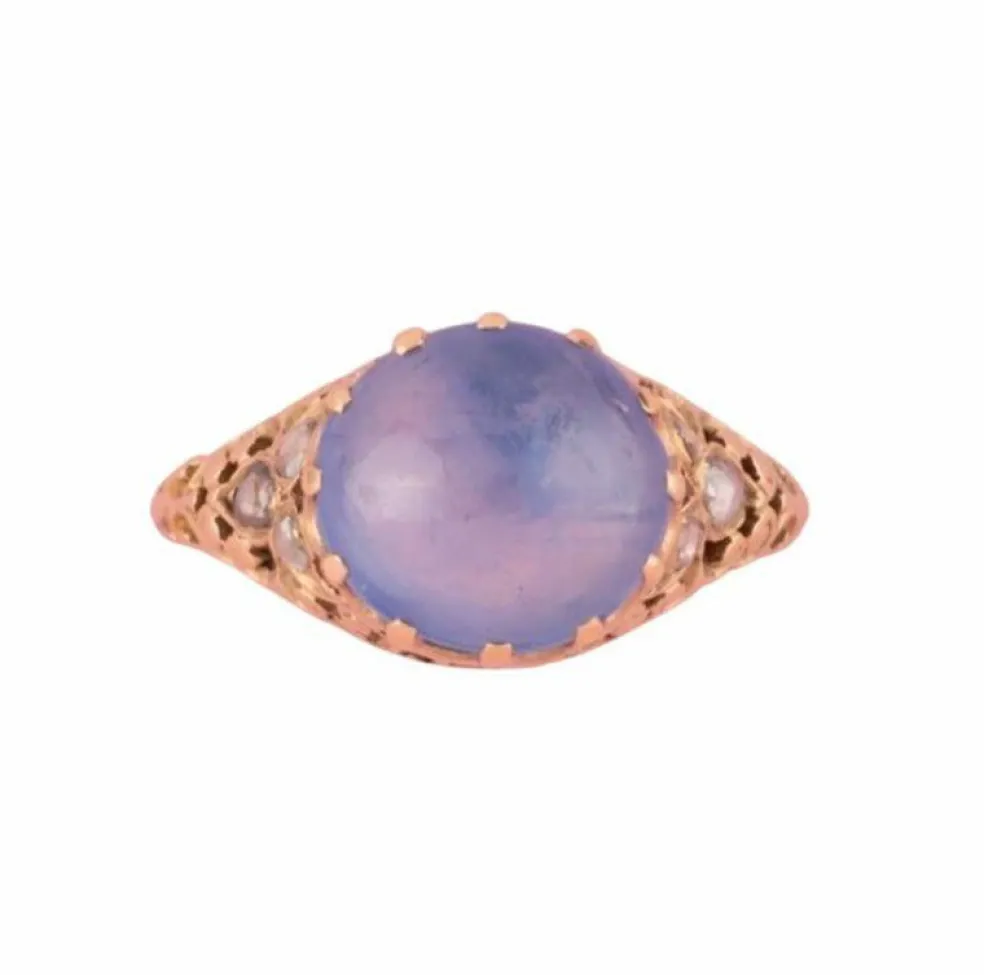 Bague ancienne or jaune et saphir