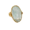 Bague ancienne or jaune et aigue marine