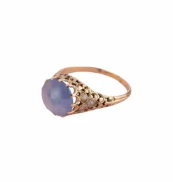 Bague ancienne or jaune et saphir