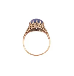 Bague ancienne or jaune et saphir