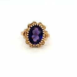Bague Ancienne Or Jaune Saphir