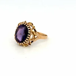Bague Ancienne Or Jaune Saphir