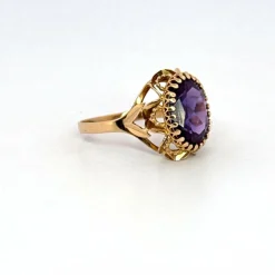 Bague Ancienne Or Jaune Saphir