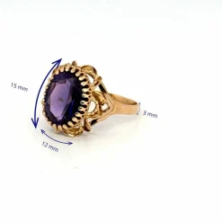 Bague Ancienne Or Jaune Saphir