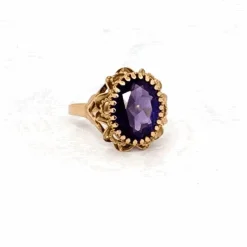 Bague Ancienne Or Jaune Saphir