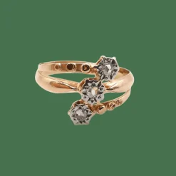 Bague ancienne or rose diamants