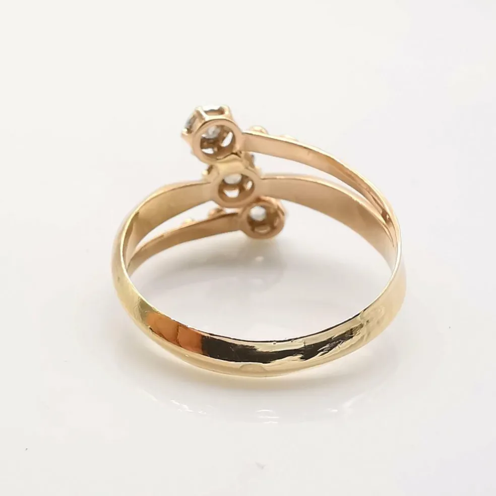 Bague ancienne or rose diamants