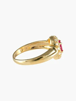 Bague ancienne ovale rubis or jaune