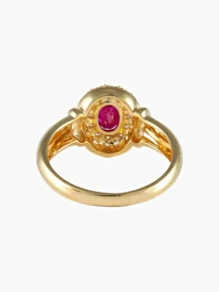 Bague ancienne ovale rubis or jaune