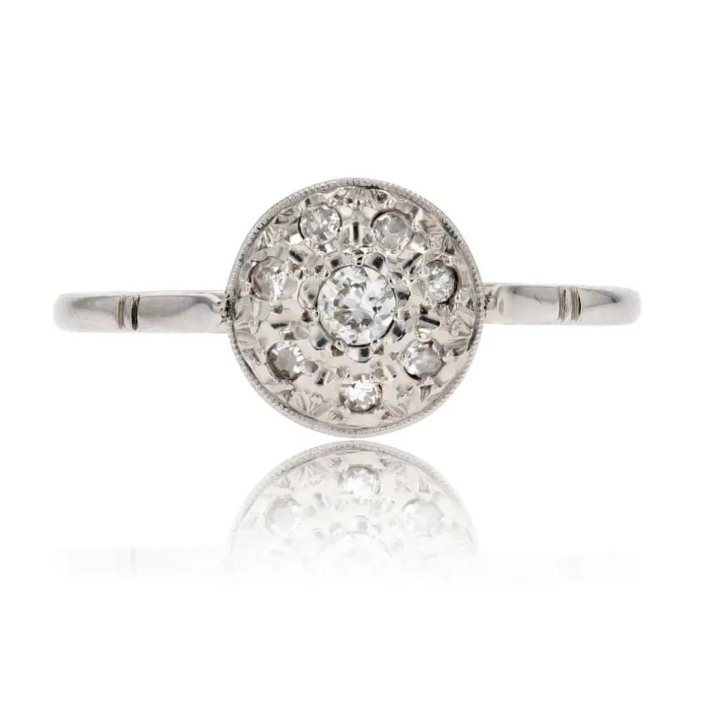 Bague ancienne pavage de diamants