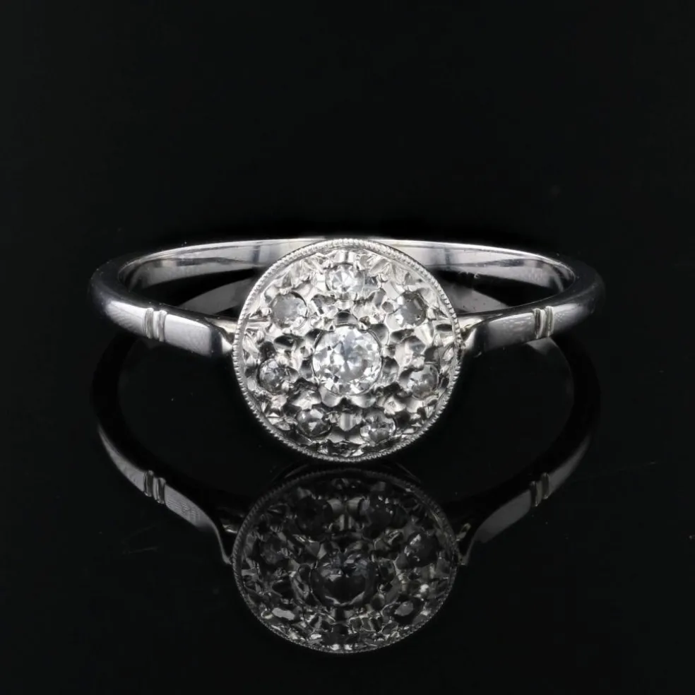 Bague ancienne pavage de diamants