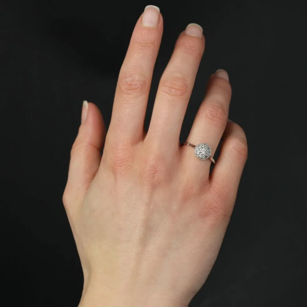 Bague ancienne pavage de diamants