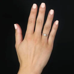 Bague ancienne perle diamants
