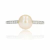 Bague ancienne perle fine diamants