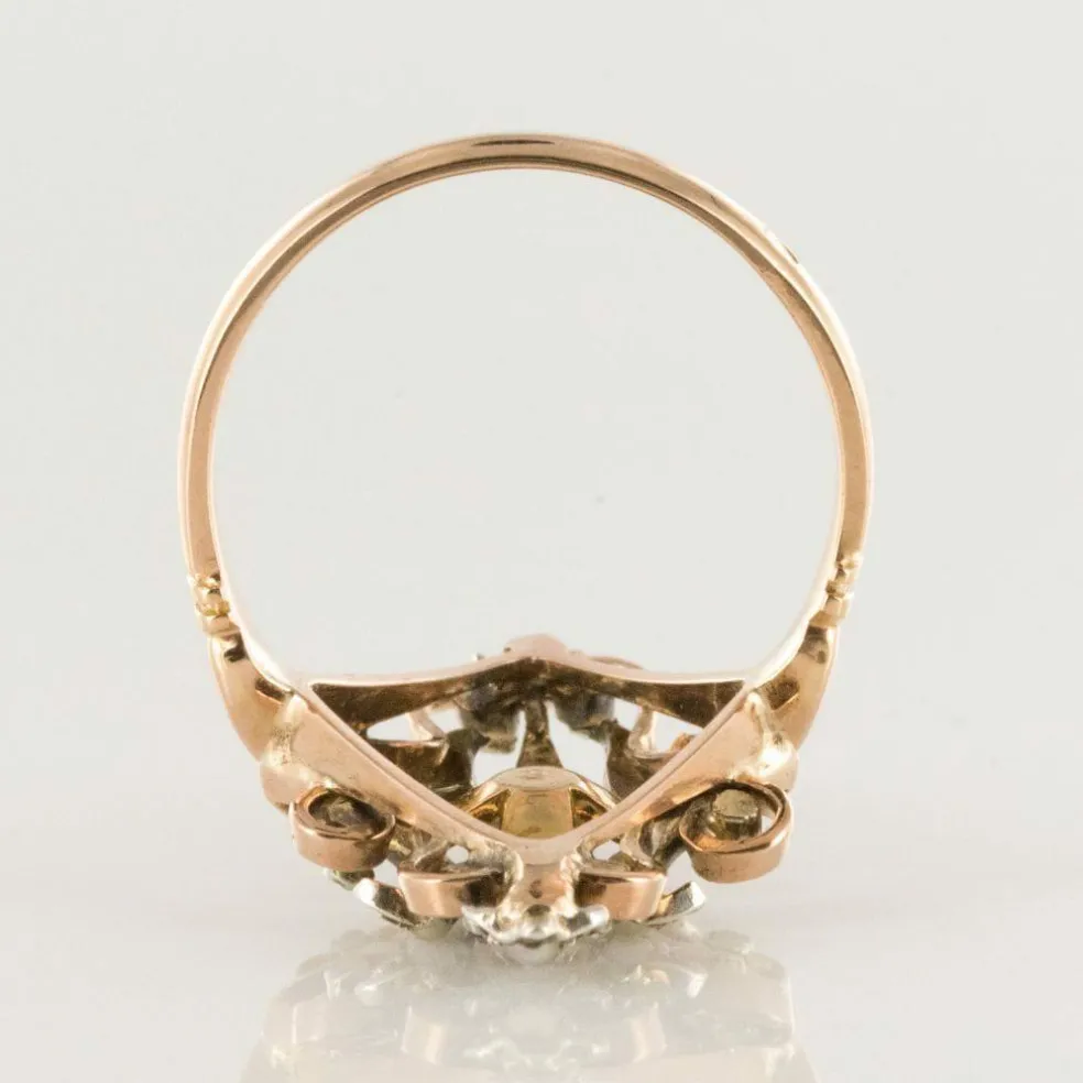 Bague ancienne perles fines or argent