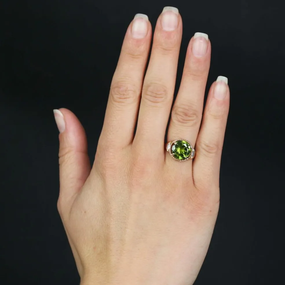 Bague ancienne péridot or