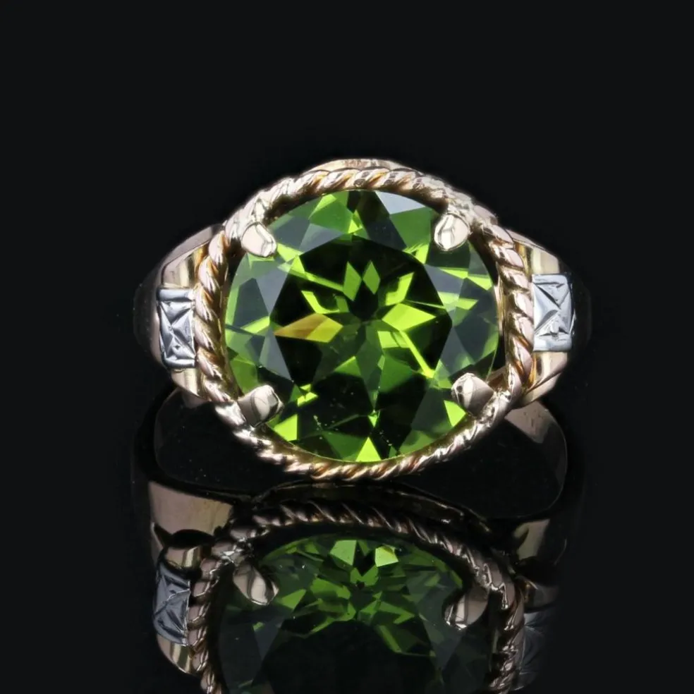 Bague ancienne péridot or