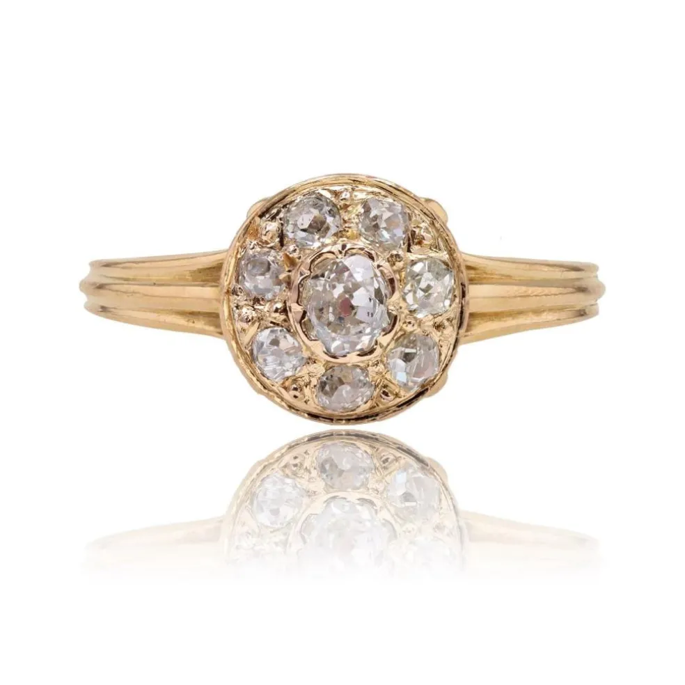 Bague ancienne ronde diamants