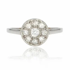 Bague ancienne ronde diamants