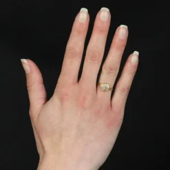 Bague ancienne ronde diamants