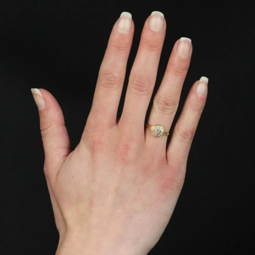 Bague ancienne ronde diamants