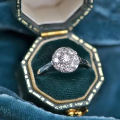 Bague ancienne ronde diamants
