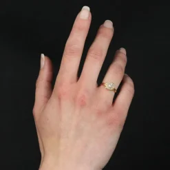Bague ancienne ronde diamants