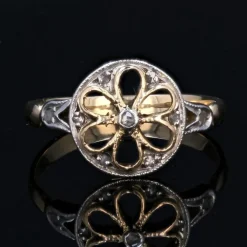 Bague ancienne rosace diamants taillés en rose